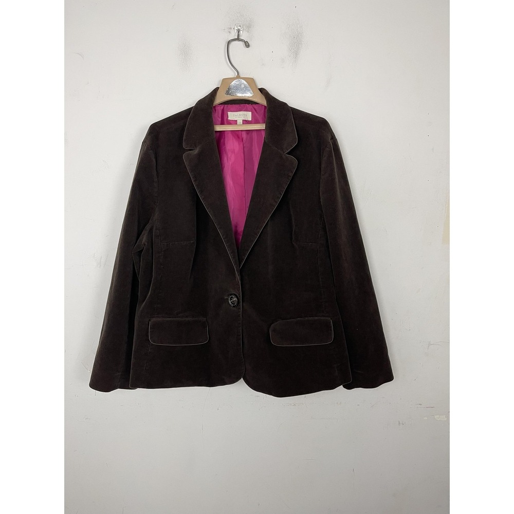 Talbots Blazer Womens 24W Brown Corduroy Jacket Fall Country‎ Old Money Fairy